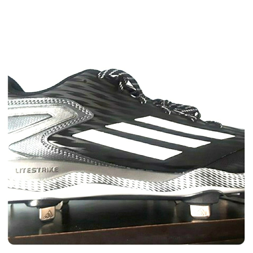 Adidas PowerAlley 3 Black and White Sport Cleats